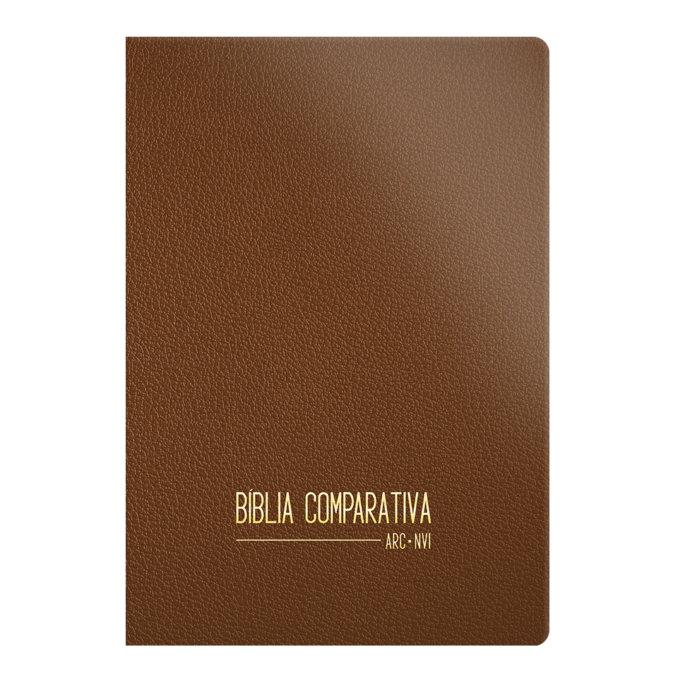 Bíblia comparativa extra grande RC - NVI - Marrom Luxo