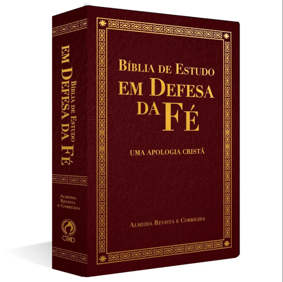 Bíblia de Estudo Defesa da Fé Grande Luxo Vinho