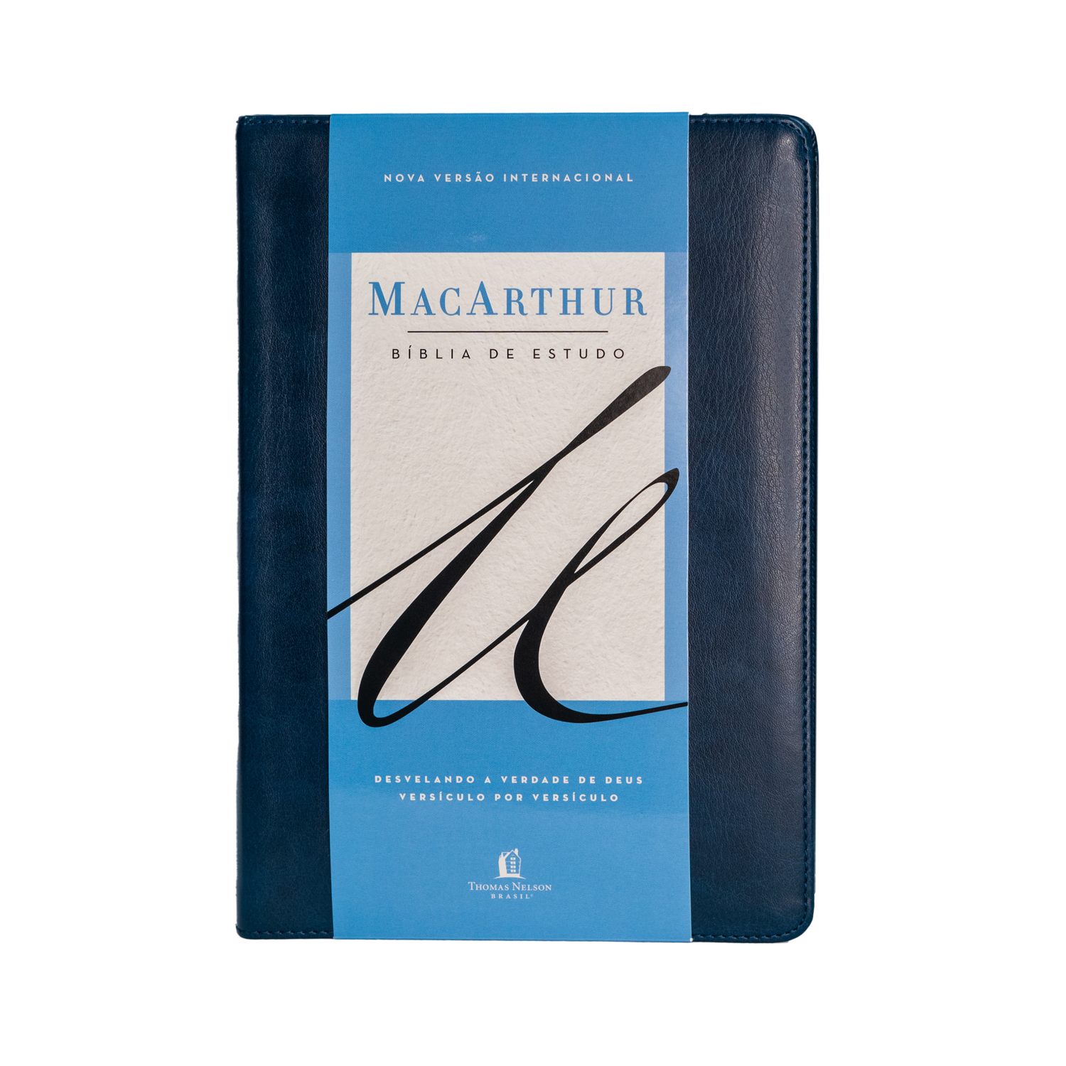 Bíblia de Estudo MacArthur, NVI, Couro Soft, Azul, Leitura Perfeita
