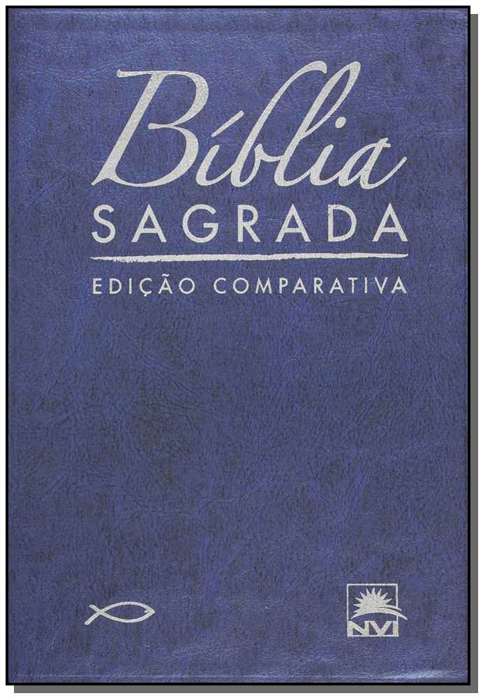 Bíblia comparativa extra gigante RC - NVI - Luxo azul