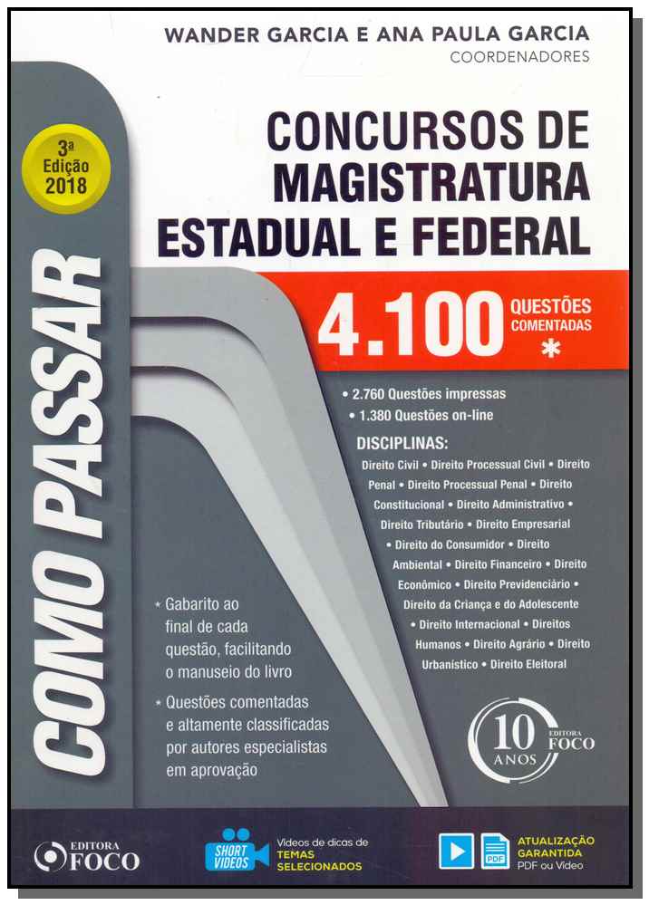 Como passar em concursos de Magistratura Estadual e Federal - 4.100 questões - 3ª edição