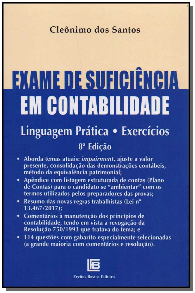 EXAME DE SUFICIÊNCIA EM CONTABILIDADE