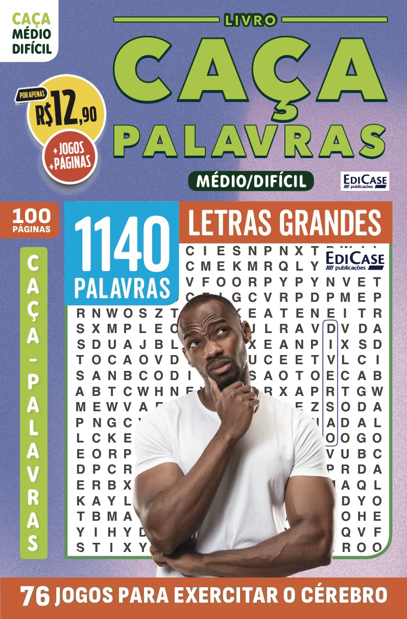 Livro Caça-Palavras 80 + Lápis de Brinde