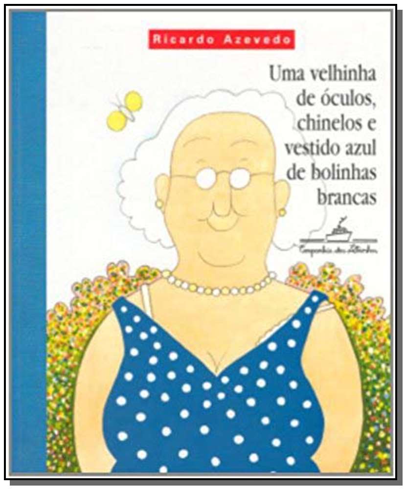 Uma velhinha de óculos