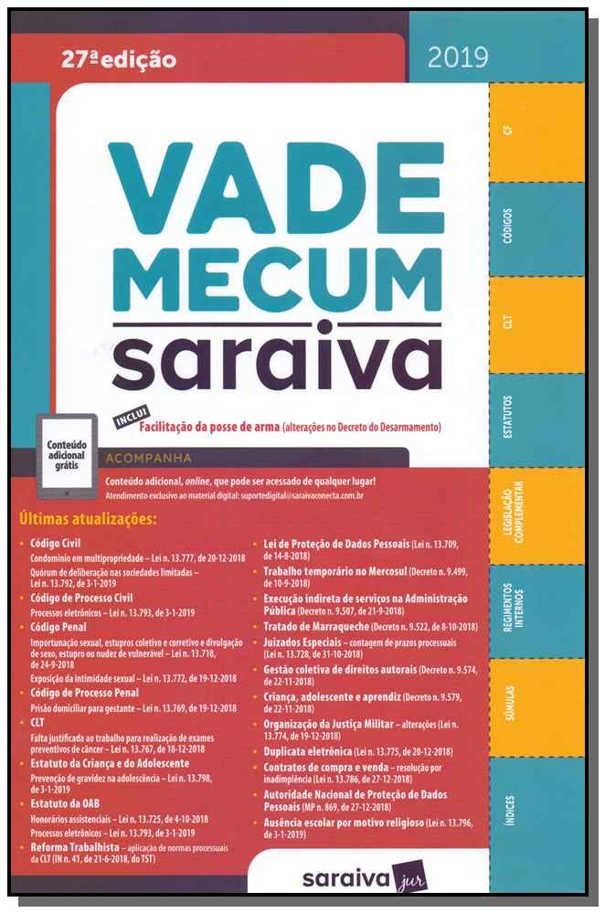 Vade Mecum Saraiva : Tradicional - 27ª edição de 2019